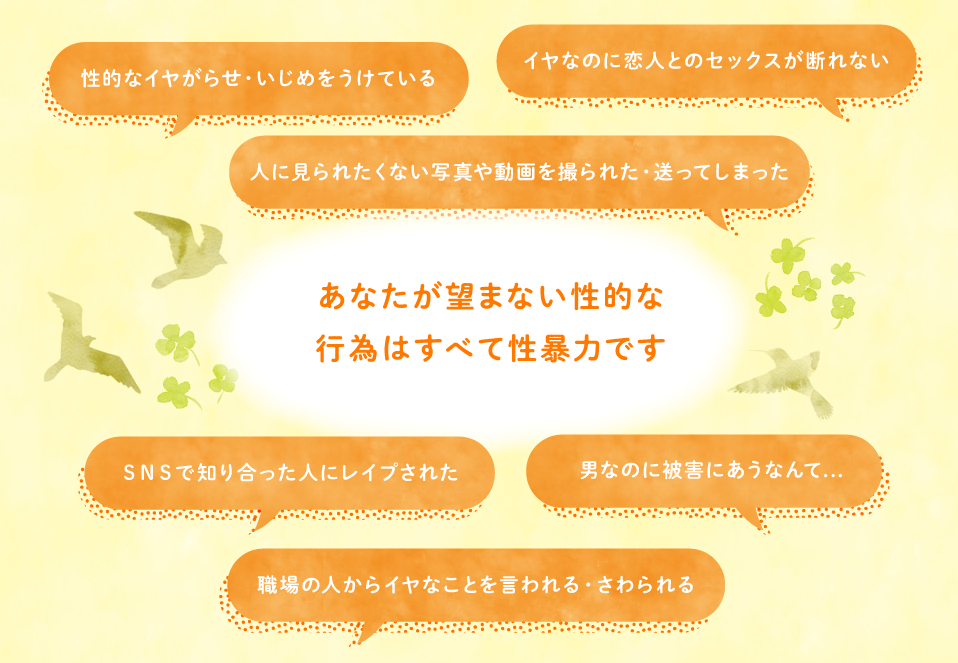 あなたが望まない性的な行為はすべて性暴力です